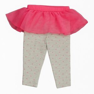 Gray and Pink Polka Dot Tutu Leggings